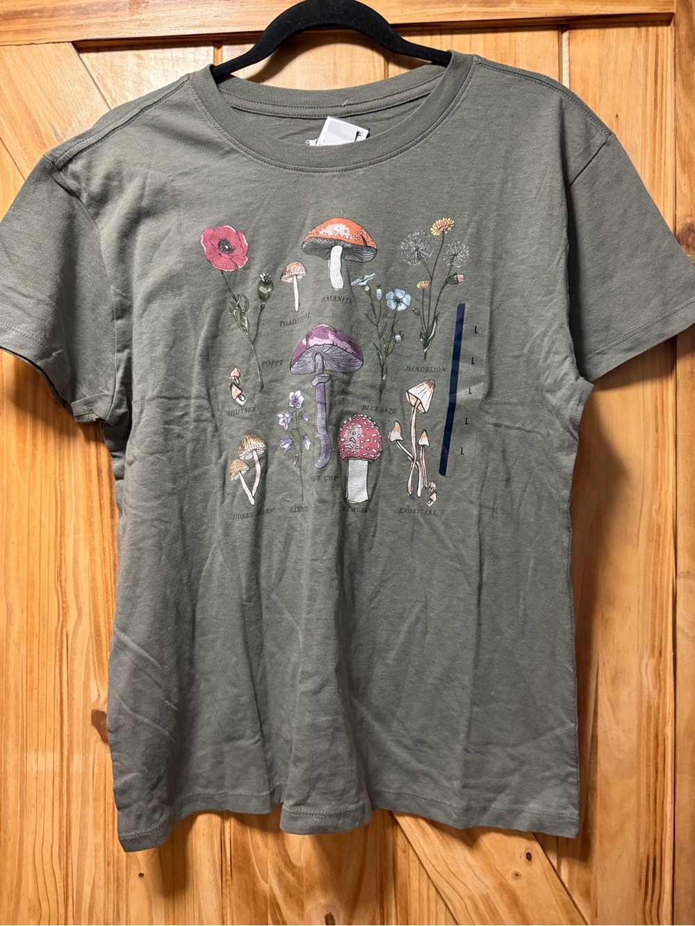 Olive Green Mushroom Graphic Tee